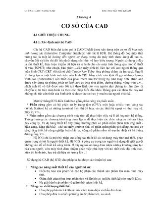 Giáo trình CAD/CAM - Chương 4: Cơ sở của CAD - Nguyễn Thế Tranh