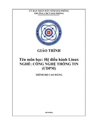 Giáo trình Hệ điều hành Linux - Trình độ: Cao đẳng