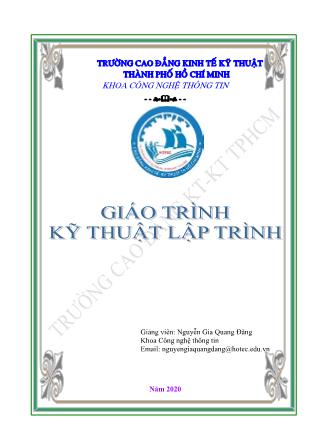 Giáo trình Kỹ thuật lập trình - Nguyễn Gia Quang Đăng