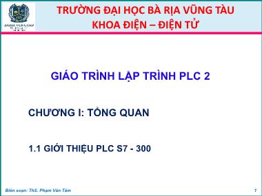 Giáo trình Lập trình PLC-2 - Phạm Văn Tâm
