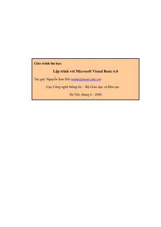 Giáo trình Lập trình với Microsoft Visual Basic 6.0