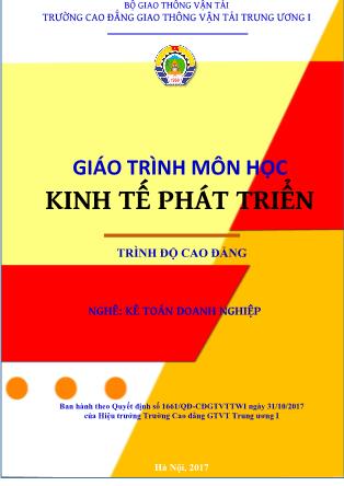 Giáo trình môn học Kinh tế phát triển - Trình độ: Cao đẳng - Nghề: Kế toán doanh nghiệp