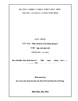 Giáo trình Phân tích thiết kế hệ thống thông tin - Trình độ: Cao đẳng - Trường Cao đẳng cơ giới Ninh Bình