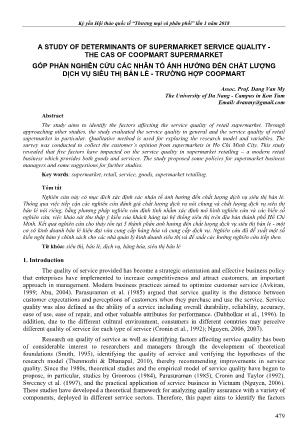 Góp phần nghiên cứu các nhân tố ảnh hưởng đến chất lượng dịch vụ siêu thị bán lẻ - Trường hợp Coopmart