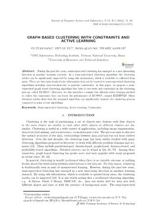 Graph based clustering with constraints and active learning