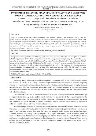 Hành vi đầu tư, hạn chế tài chính và chính sách tiền tệ nghiên cứu thực nghiệm trên thị trường chứng khoán Việt Nam