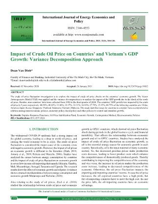 Impact of Crude Oil Price on Countries’ and Vietnam’s GDP Growth: Variance Decomposition Approach