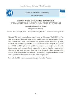 Impacts of the evfta on the importation of pharmaceutical products from the eu into vietnam