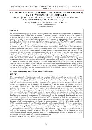 Lợi nhuận bền vững và dự báo lợi nhuận bền vững: Nghiên cứu cho các doanh nghiệp niêm yết tại Việt Nam