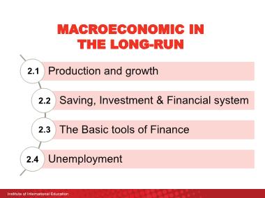 Macroeconomic in the long-run