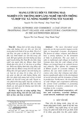 Mạng lưới xã hội và thương mại: Nghiên cứu trường hợp làng nghề truyền thống và hợp tác xã nông nghiệp vùng tây Nam Bộ
