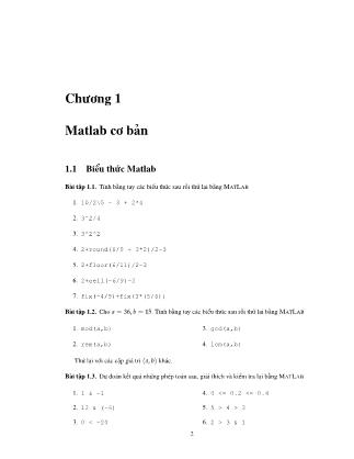Matlab thực hành Bài số 1