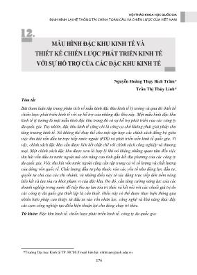 Mẫu hình đặc khu kinh tế và thiết kế chiến lược phát triển kinh tế với sự hỗ trợ của các đặc khu kinh tế