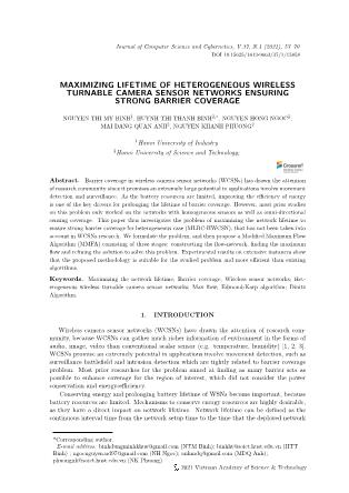 Maximizing lifetime of heterogeneous wireless turnable camera sensor networks ensuring strong barrier coverage