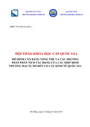 Mô hình cân bằng tổng thể và các phương pháp phân tích tác động của các hiệp định thương mại tự do đến cơ cấu kinh tế quốc gia