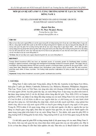 Mối quan hệ giữa FDI và tăng trưởng kinh tế tại các nước Đông Nam Á