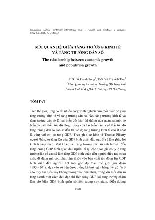 Mối quan hệ giữa tăng trưởng kinh tế và tăng trưởng dân số