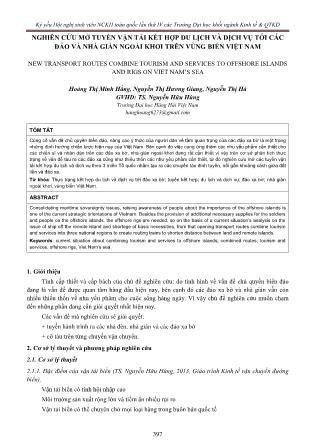 Nghiên cứu mở tuyến vận tải kết hợp du lịch và dịch vụ tới các đảo và nhà giàn ngoài khơi trên vùng biển Việt Nam