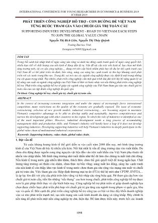 Phát triển công nghiệp hỗ trợ - Con đường để Việt Nam từng bước tham gia vào chuỗi giá trị toàn cầu