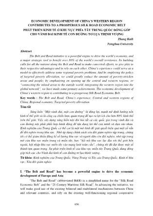 Phát triển kinh tế ở khu vực phía tây Trung Quốc đóng góp cho vành đai kinh tế con đường tơ lụa thịnh vượng