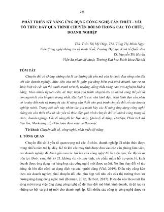 Phát triển kỹ năng ứng dụng công nghệ cần thiết - Yếu tố thúc đẩy quả trình chuyển đổi số trong các tổ chức, doanh nghiệp