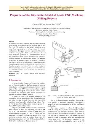Properties of the Kinematics Model of 5-Axis CNC Machines (Milling Robots)