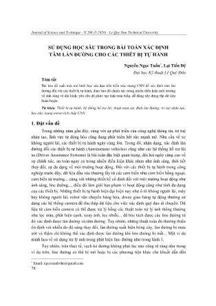 Sử dụng học sâu trong bài toán xác định tâm làn đường cho các thiết bị tự hành