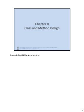 Systems Analysis and Design - Chapter 8: Class and Method Design - Lê Thị Tú Kiên