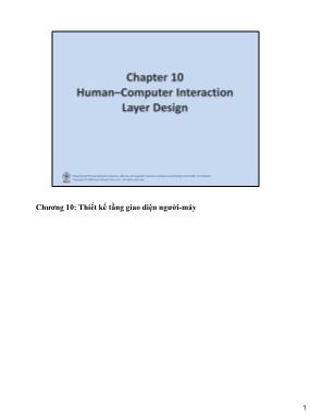 Systems Analysis and Design - Chương 10: Thiết kế tầng giao diện người-máy - Lê Thị Tú Kiên