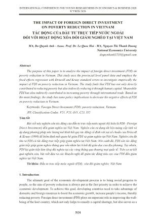 Tác động của đầu tư trực tiếp nước ngoài đối với hoạt động xóa đói giảm nghèo tại Việt Nam