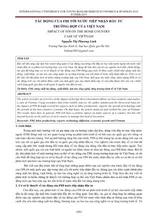 Tác động của FDI tới nước tiếp nhận đầu tư trường hợp của Việt Nam