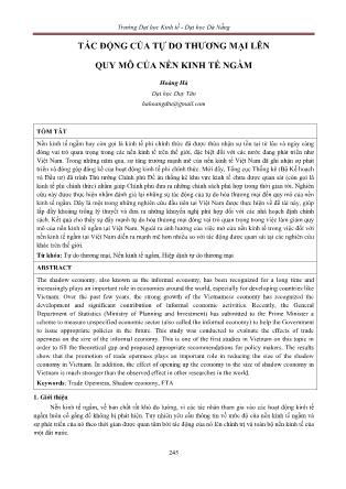Tác động của tự do thương mại lên quy mô của nền kinh tế ngầm