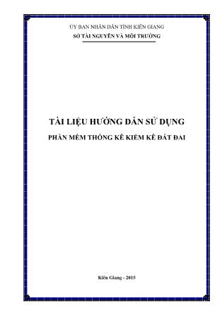 Tài liệu hướng dẫn sử dụng phần mềm thống kê kiểm kê đất đai