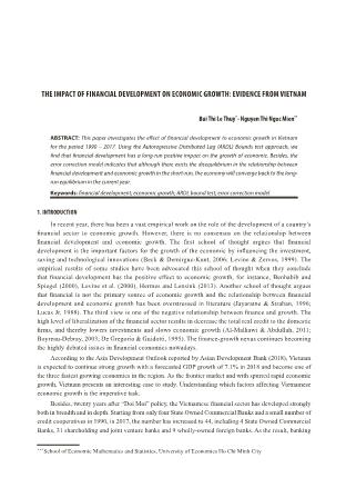 The impact of financial development on economic growth: Evidence from Vietnam