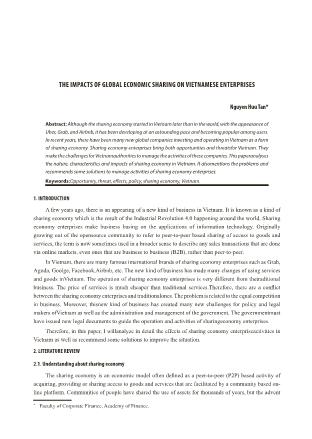 The impacts of global economic sharing on vietnamese enterprises