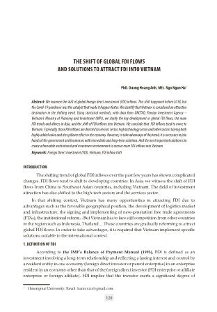 The shift of global fdi flows and solutions to attract fdi into vietnam