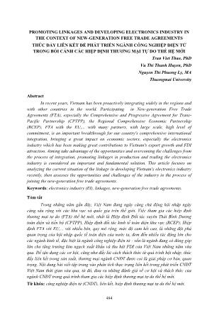 Thúc đẩy liên kết để phát triển ngành công nghiệp điện tử trong bối cảnh các hiệp định thương mại tự do thế hệ mới