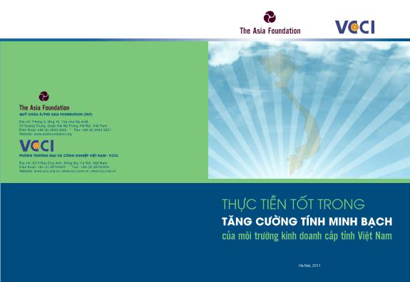 Thực tiễn tốt trong tăng cường tính minh bạch của môi trường kinh doanh cấp tỉnh Việt Nam