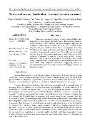 Trade and income distribution: Is natural disaster an actor?