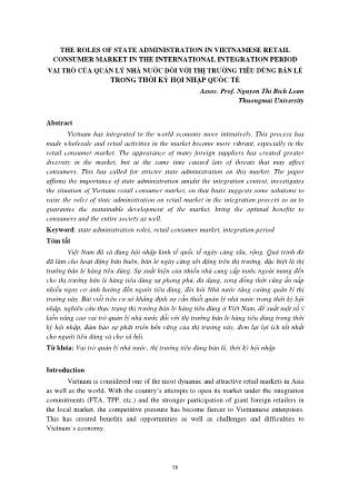 Vai trò của quản lý nhà nước đối với thị trường tiêu dùng bán lẻ trong thời kỳ hội nhập quốc tế