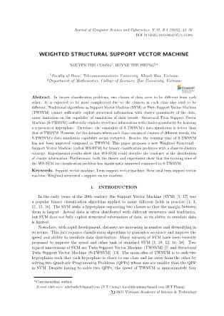 Weighted structural support vector machine