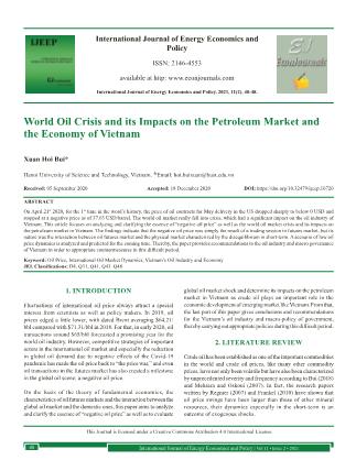 World Oil Crisis and its Impacts on the Petroleum Market and the Economy of Vietnam