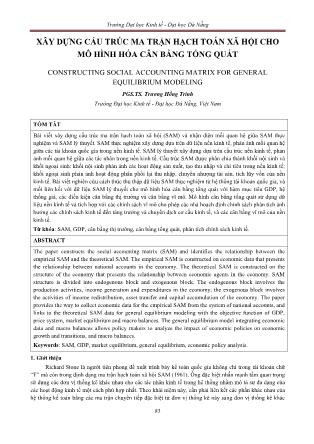 Xây dựng cấu trúc ma trận hạch toán xã hội cho mô hình hóa cân bằng tổng quát