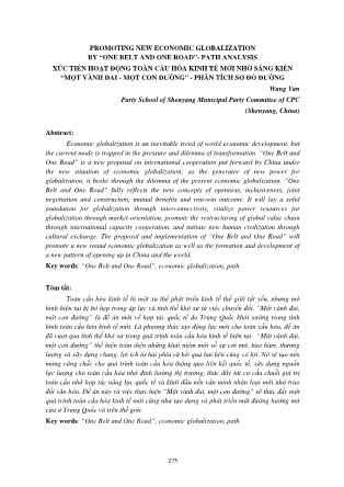 Xúc tiến hoạt động toàn cầu hóa kinh tế mới nhờ sáng kiến “một vành đai - Một con đường” - Phân tích sơ đồ đường