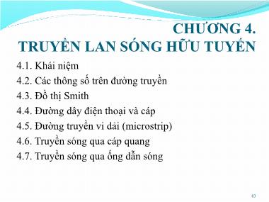 Bài giảng Kỹ thuật anten và truyền sóng - Chương 4: Truyền lan sóng hữu tuyến - Nguyễn Thị Linh Phương