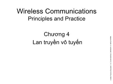 Bài giảng Nguyên lý truyền thông không dây - Chương 4: Lan truyền vô tuyến