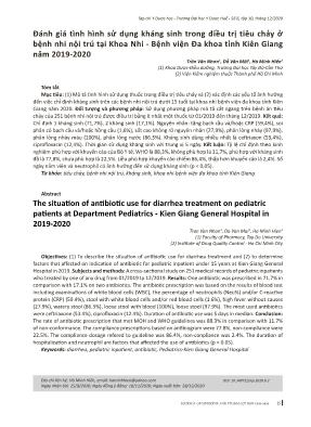 Đánh giá tình hình sử dụng kháng sinh trong điều trị tiêu chảy ở bệnh nhi nội trú tại Khoa Nhi - Bệnh viện Đa khoa tỉnh Kiên Giang năm 2019-2020