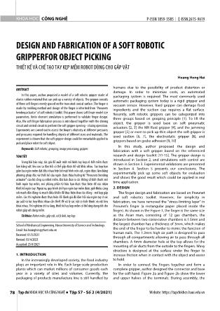 Design and fabrication of a soft robotic gripperfor object picking