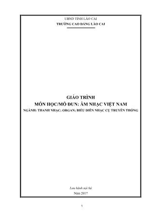 Giáo trình môn học/mô đun Âm nhạc Việt Nam - Trường Cao đẳng Lào Cai