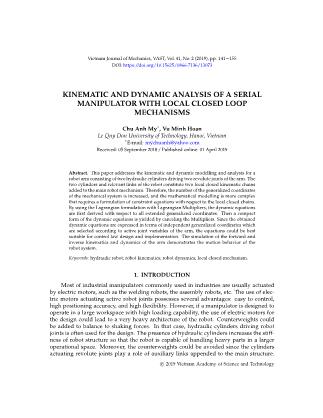Kinematic and dynamic analysis of a serial manipulator with local closed loop mechanisms